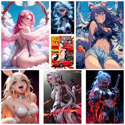 Ev Dekorasyonu Tablo Tatlı Küçük Loli Anime Kız Posteri Sevimli Lolita Manga Figürü Beyaz Kağıt Posterler ve Baskılar Bar Yatak Odası Dekorasyonu Duvar Resmi