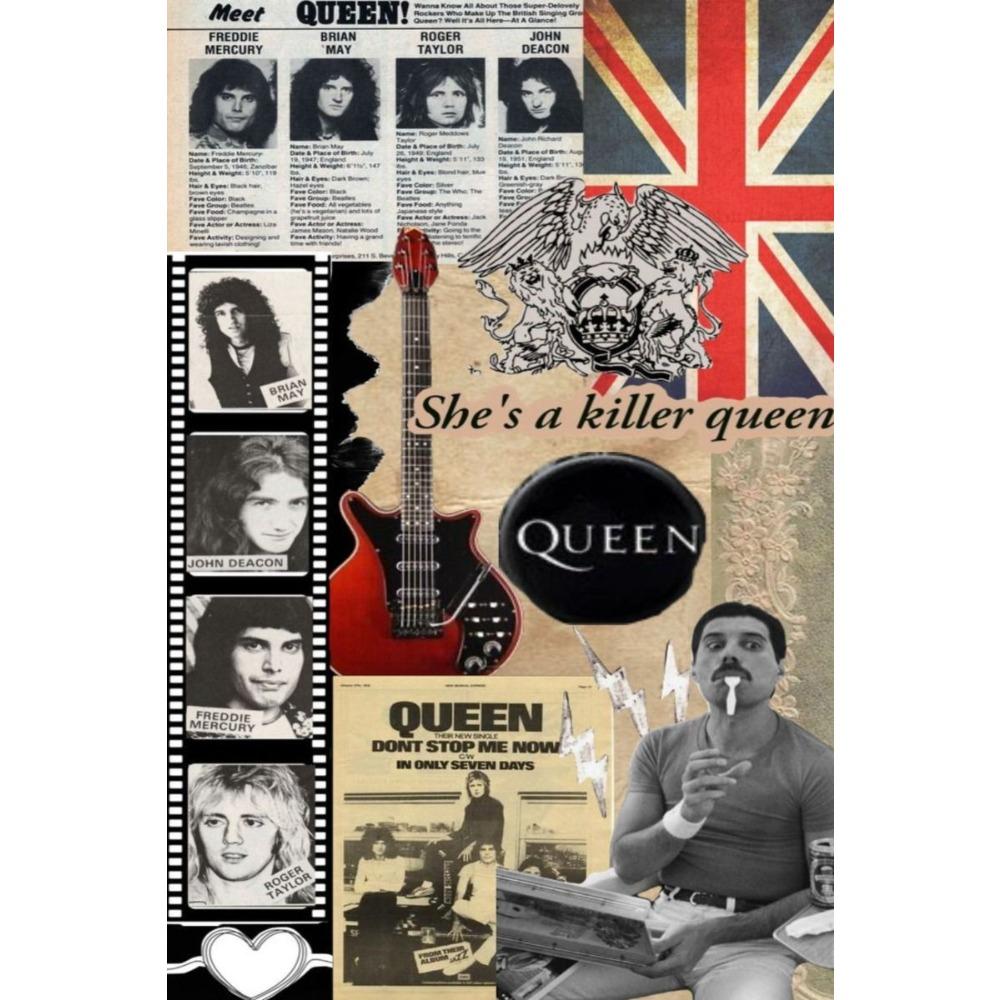 Metal Queen Band Wall Decor, Handmade 3D Tin Art for Living Room Bedroom Music Studio