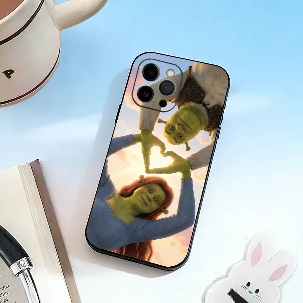 Cute S-Shrek Phone Case For iPhone 17, 16,15,14,13,12,11 Plus,Pro Max, Others Soft Black Cover