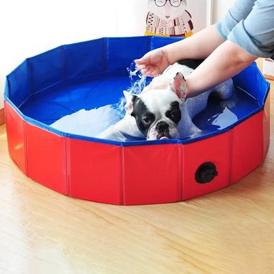 Foldable Dog Pool Collapsible Kiddie Pool With Quick Drainage Hole Small Dog Pool Portable Kids Dog Bath Pet Bathing Pool