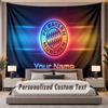 Custom Name Text Tapestry Bayern Munich Personalized Polyester Wall Tapestry For Bedroom And Room