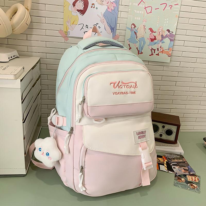 

Новый Милый Инс Корейская Версия Рюкзаки для Школьников Старших и Средних Классов Большой Вместимости Рюкзак Джокер Сладкий Легкий Рюкзак. .