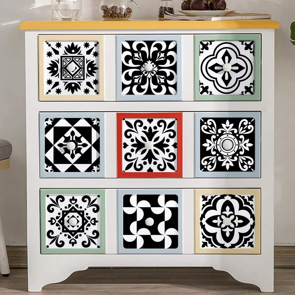 Jiroka Tile Wallpaper Mosaic Tile Set of Wall for and Black Wall DIY Wallpaper Decoration 24 Stickers, Stickers, Stickers, 24, Nordic-Style Stickers,