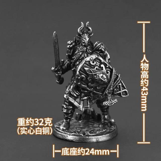 White Brass Viking Warrior Miniature Model Metal Ancient Soldier Figure Board Game Piece Desktop Decor Ornament Toy