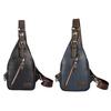 Men Sling Backpack Retro Faux Leather Chest Bag Crossbody Purse with Adjustable Shoulder Strap for Commuting Travel Daily Errands