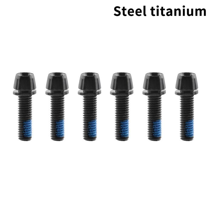 

6Pcs M5x17mm Titanium Plated Colored Bike Stem Bolts for Mountain Road Bicycle Handlebar - Assorted Colors - Handle Screws