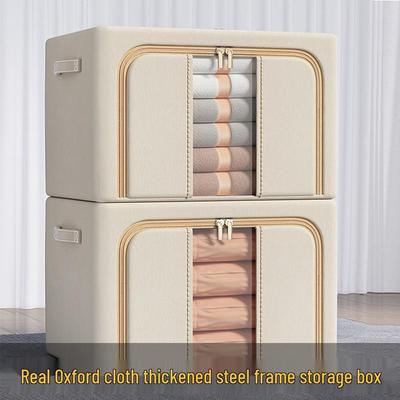 Foldable Oxford Cloth Storage Box with Steel Frame
