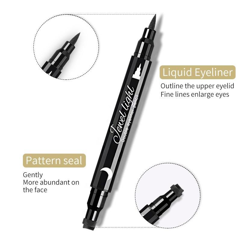 Double-headed Eyeliner Waterproof  Not Easy To Smudge  Pattern Seal Eyeliner Pen  Makeup