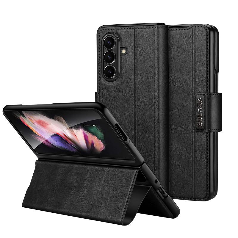 For Samsung Galaxy Z Fold7 5G SULADA All-inclusive Magnetic Snap Flip Leather Phone Case For Samsung Galaxy Z Fold7 5G&Opp Bag