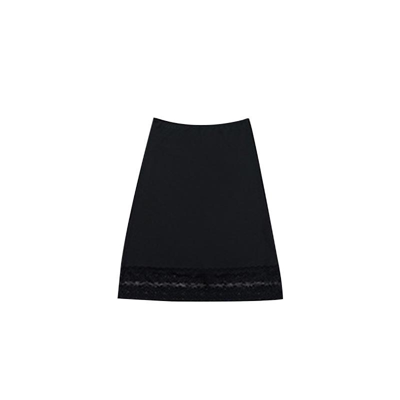 Dámská krajková patchworková poloprůhledná midi sukně - ke kolenům, antistatická, plus size