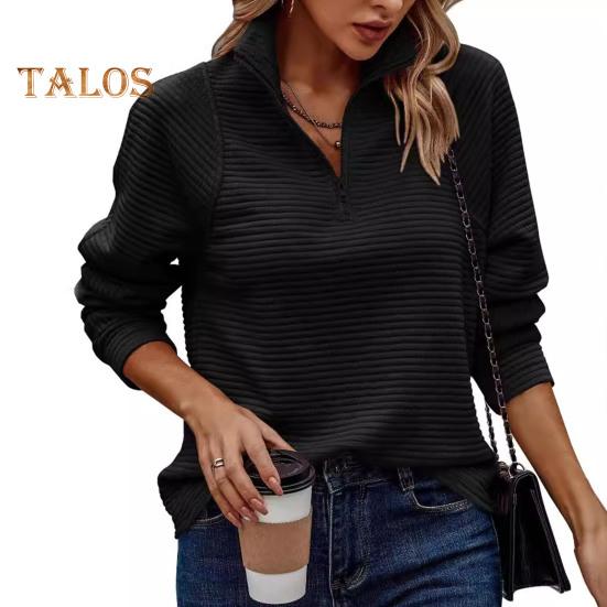 

Женская толстовка осень-весна с застежкой-молнией, воротником-стойкой, длинными рукавами, однотонная, в стиле пэчворк, свободный свитер, спортивная повседневная одежда, топ XXL чёрный