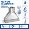 Easy Installation Duct Transition Silver Exhaust Duct Fitting  Exhaust Ventilation