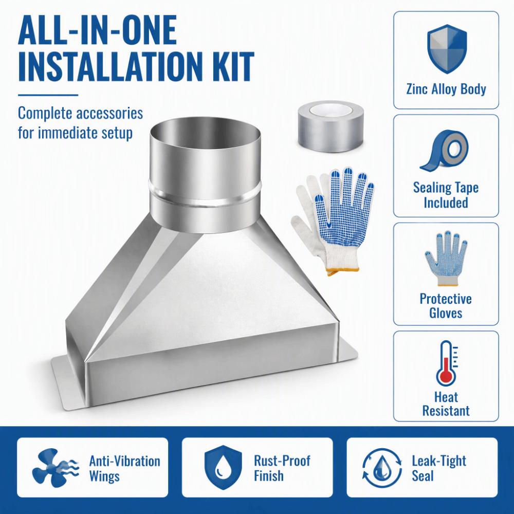 Easy Installation Duct Transition Silver Exhaust Duct Fitting Exhaust Ventilation