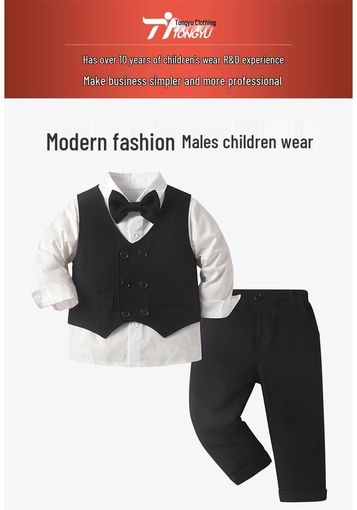 Costume Trois-Pièces Gentleman Britannique pour Garçons: Parfait pour le premier anniversaire de bébé