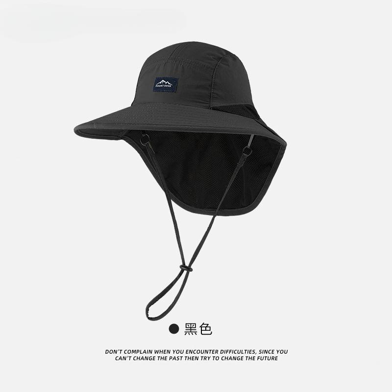 Chapeau Bob Imperméable à Séchage Rapide Unisexe Visière Solaire Chapeau Panama d'Été pour l'Extérieur avec Rabat pour le Cou Maille Respirante