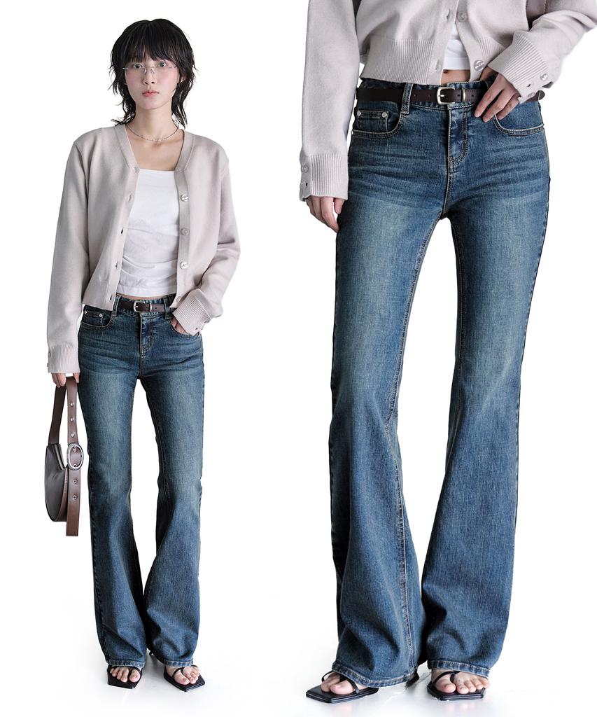 Deketeuumeon Signature Slim Low Rise Flared Jeans Dcwpt006Blueb