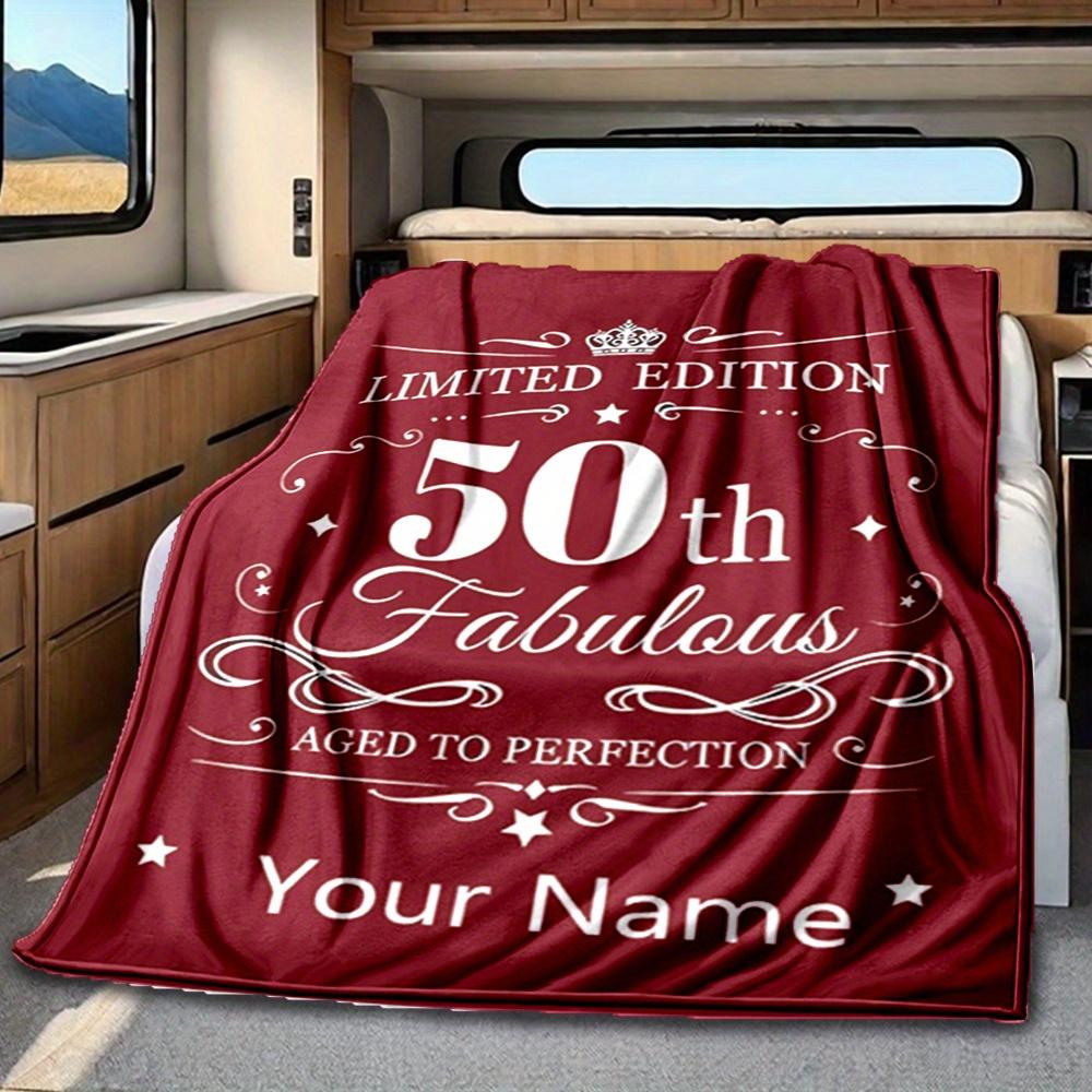 Happy 50Th Birthday To You Blanket Personalized Name Soft Comfortable Stylish Blanket Car Blanket Perfect For Travel Camping Outdoor Home Suitable For