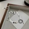 S925 Sterling Silver Niche Design Disc Sparkling Necklace Blogger Collarbone Chain