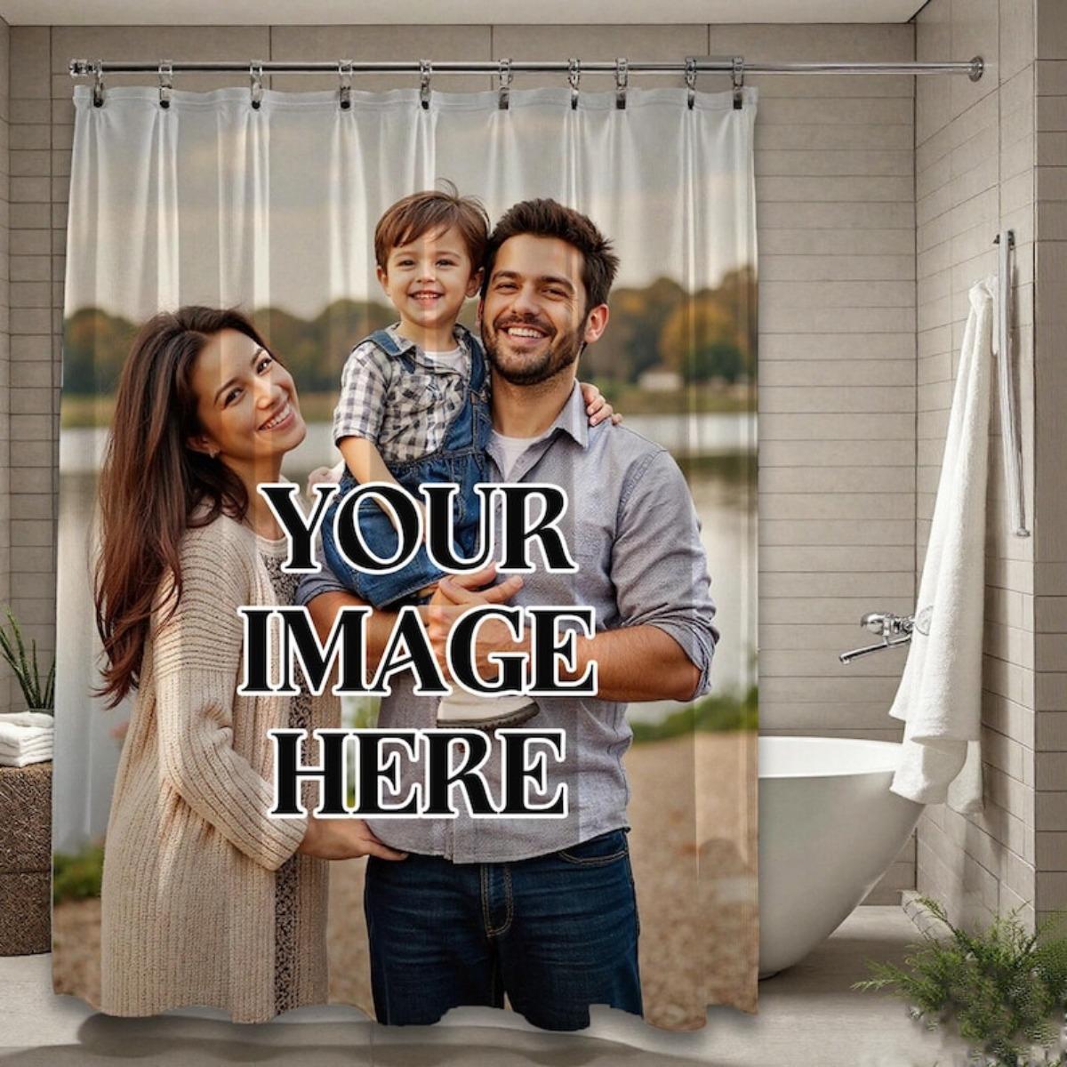 Pandara Jewelry Custom Photo Shower Curtain Waterproof Fabric Bath Curtain For Bathroom Home Decor
