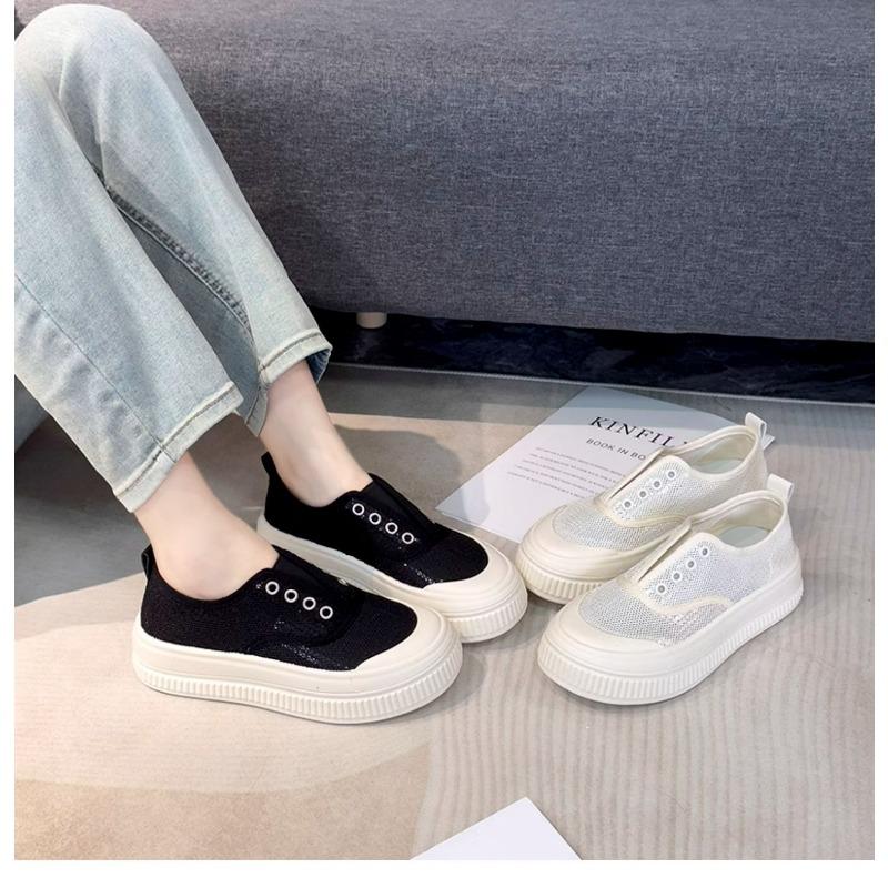Breathable mesh shoes, round toe platform shoes, sneakers, versatile casual shoes, women's shoes