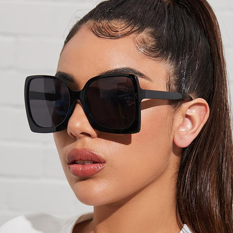 Fashion Oversize Square Sunglasses For Women Big Frame Luxury Brand Black Vintage Gradient Shades
