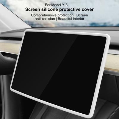 Cornice in silicone per schermo di navigazione per auto per Tesla Model 3/Y Copertura proteggi schermo per console centrale su misura perfetta Accessori interni per auto
