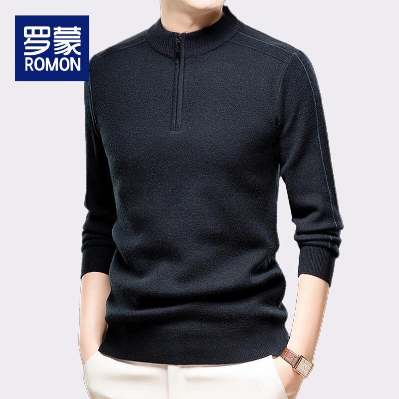 

Romon Men s Half-Zip Thickened Pullover Knit Sweater L