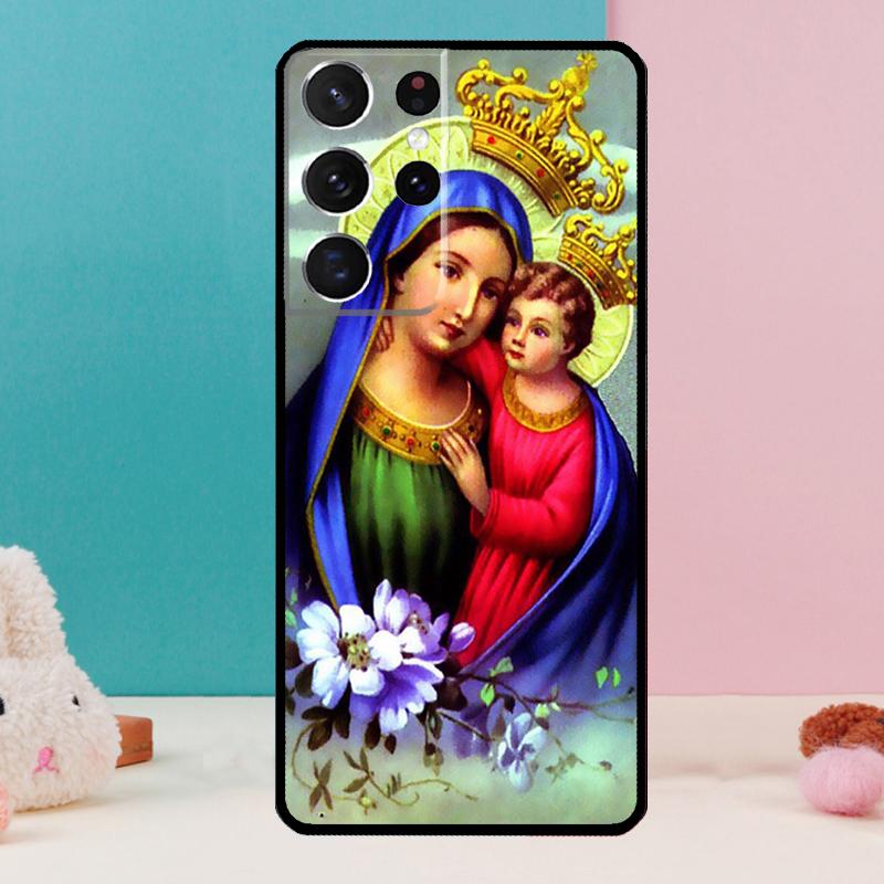 Religious Mary and Jesus Case For Samsung Galaxy S25 S24 S23 S22 S21 Ultra S9 S10 S20 Plus S24 FE Funda Cover Shell