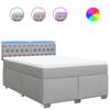 Vidaxl Letto Continentale Con Materasso, Grigio Chiaro, Tessuto 160X200 Cm