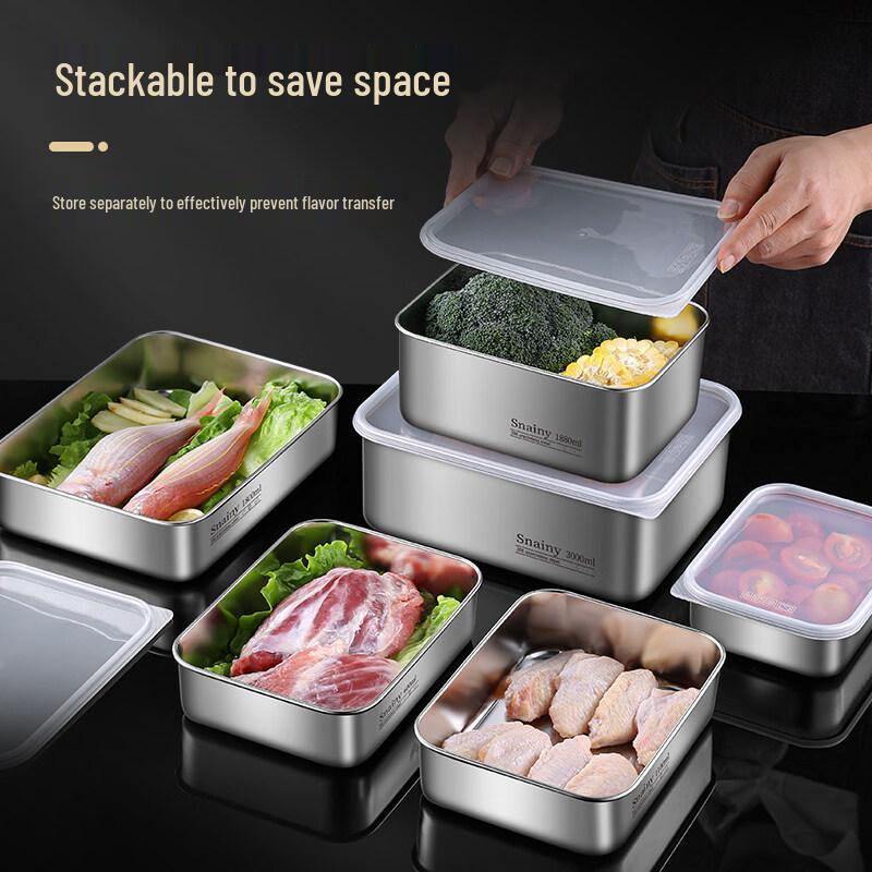 Xihe 316L Stainless Steel Food Prep & Storage Container with Lid