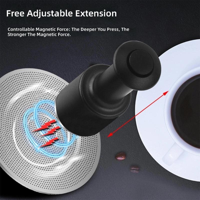 Adjustable Coffee Puck Screen Extraction Tool for Espresso Machines Aluminum Magnetic Design and Burn-Resistant Casing