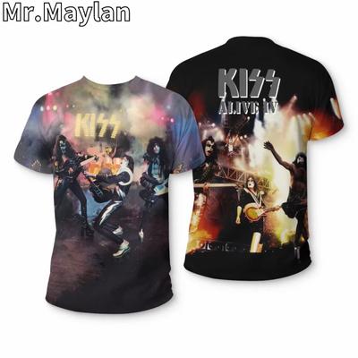 Rock Kiss Band T-Shirt 3D-Druck T-Shirt für Männer/Frauen Neues Design Streetwear T-Shirts Homme Oversize T-Shirt 5XL 6XL Tops A55