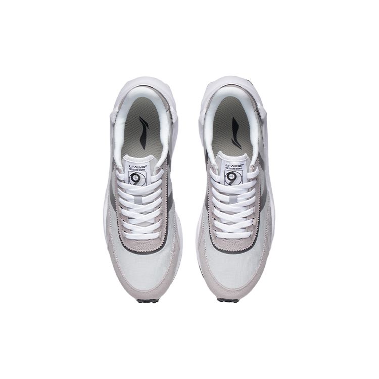 Li Ning Round And Square Comfortable Versatile Low-Top Casual Shoes Men Casual Shoes Gray AGCS013-4