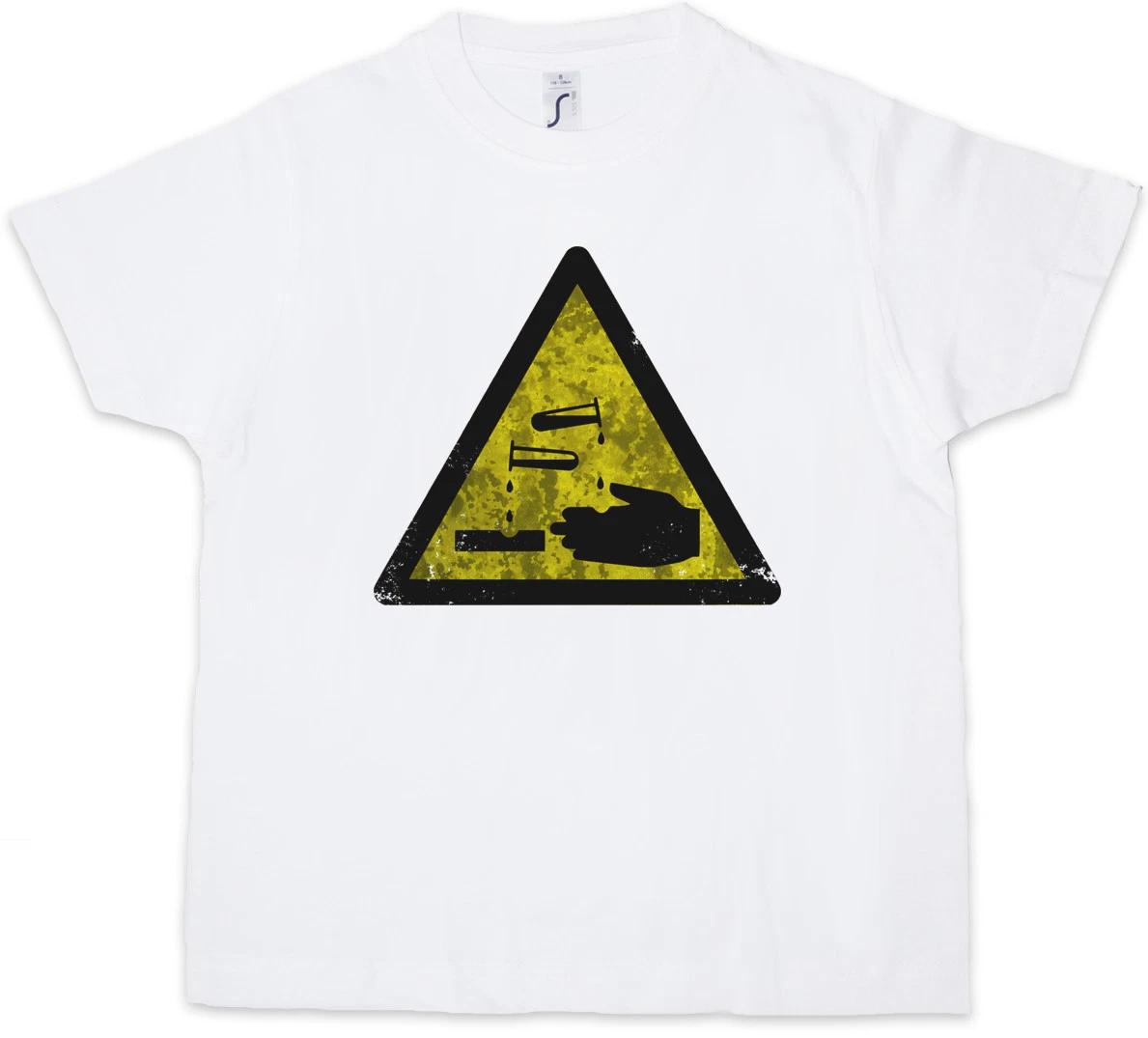 CAUTION ACID LOGO SIGN Kids Boys T-Shirt Warning Danger corrosive Chemistry 120
