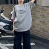 Women's Oversized Graphic T-Shirt Short Sleeve Crew Neck Vintage Letter Print Casual Loose Fit Gray Top
