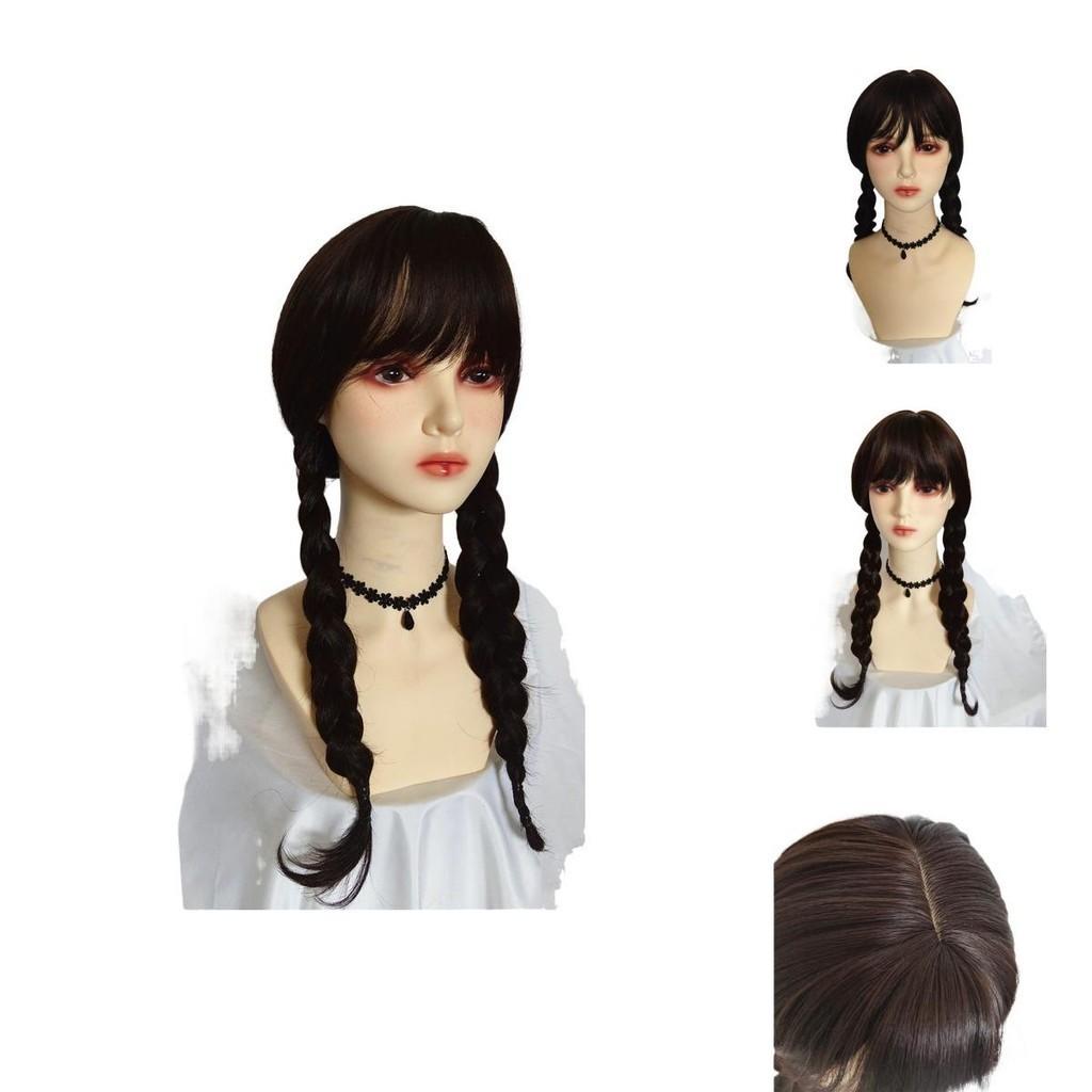 Halloween Wednesday Addams The Addams Family Hair Weaving Girl Wig