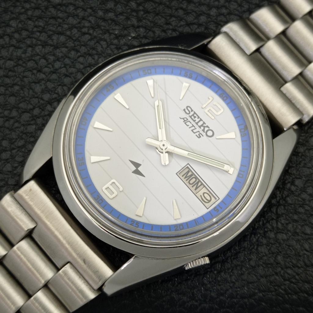 USED VINTAGE SEIKO ACTUS AUTOMATIC 7009A JAPAN MENS WHITE DIAL WATCH a433677-2 R118-a433677