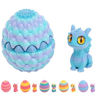 3D Printed Dragon Egg Figurine Mini Dragon Egg Statue Miniature Dragon Egg with Dragon Inside Desktop Decoration Ornament