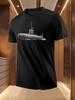 Navy Submarine Graphic Tshirt - Breathable Lightweight Po...
