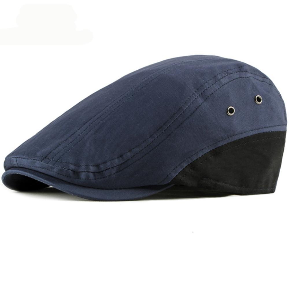 

HT4622 Berets Spring Summer Sun Cap Men Women Vintage Patchwork Artist Painter Beret Hat Male Female Ivy Flat Cap Mens Beret Cap 55-60cm Adjustable темно-синього кольору