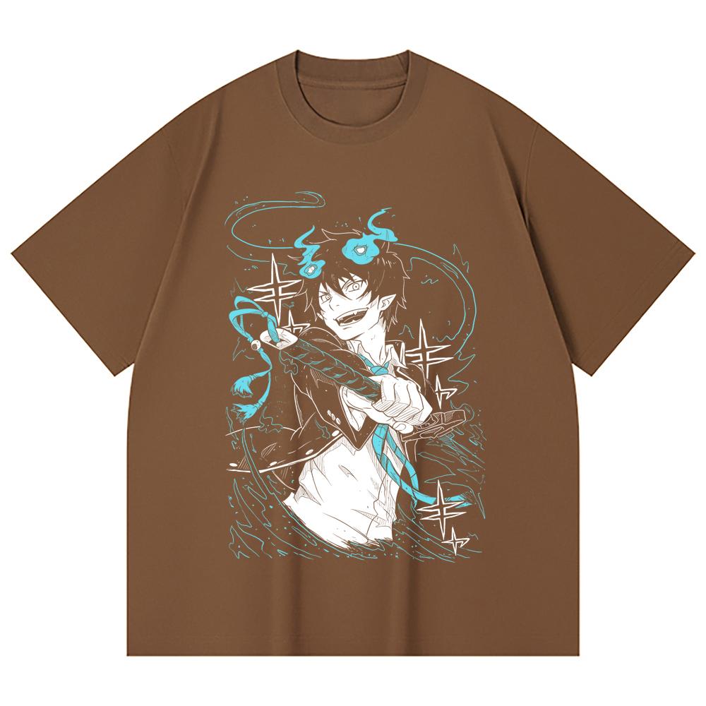 230 Gsm 100% Cotton Blue Exorcist V1 Rin Print Unisex Heavy Cotton T Shirt