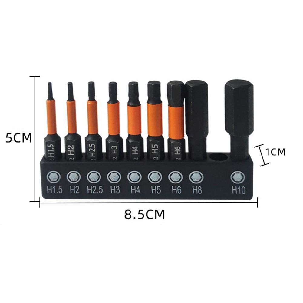50mm Length Screwdriver Bits 9pcs Set Hex Screwdriver Bit