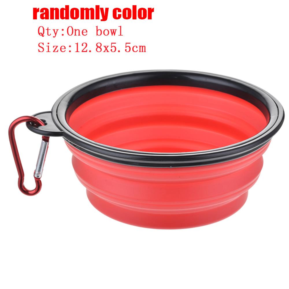 Portable 2 In 1 Pet Food Water Food Container with Folding Silicone Pet Bowls Outdoor Travel Dog Feeder Cup Pets Supplies