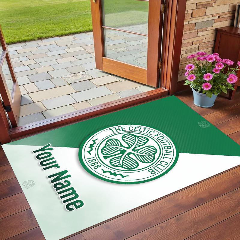 Crystal Velvet Rug Custom Name Text, Soft Non Slip Floor Mat Home DecorCeltic FC