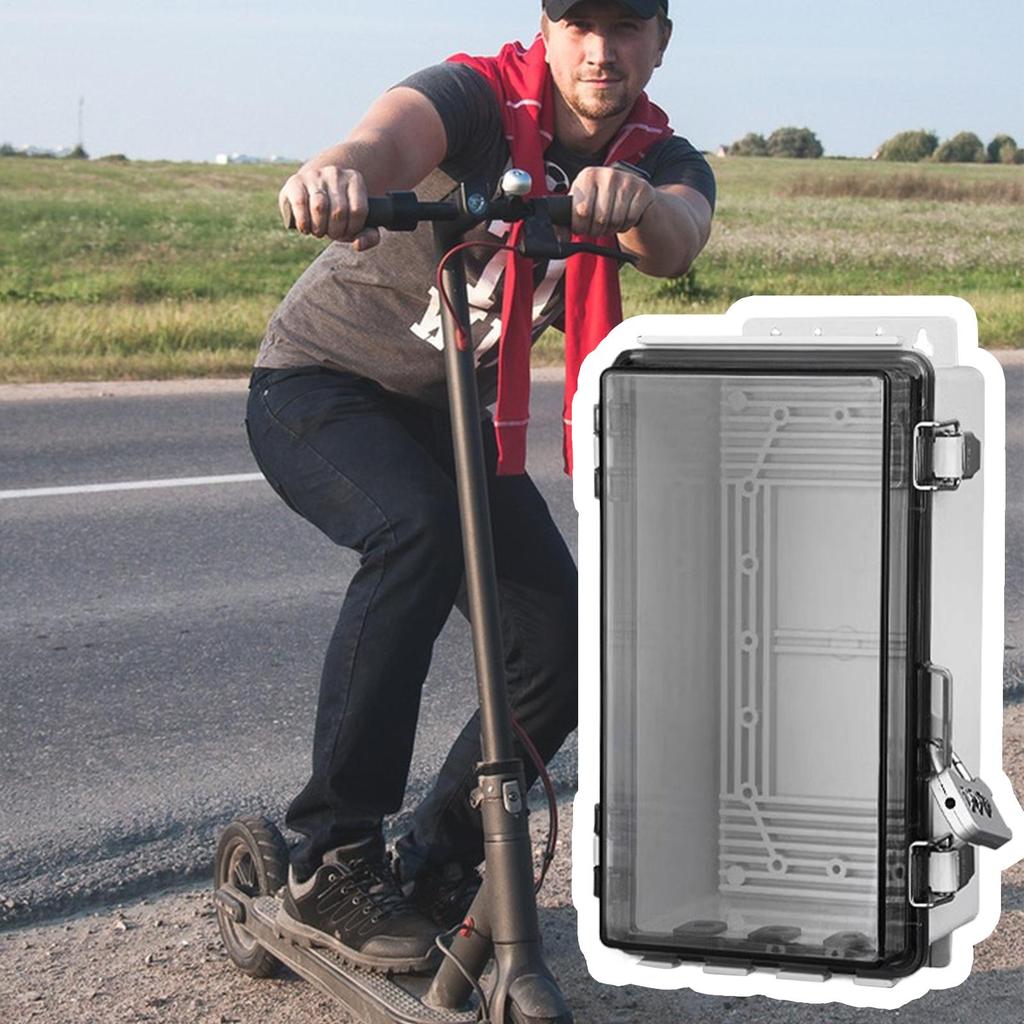 Outdoor Junction Box Project Enclosure with Transparent Cover Dustproof Case with Lock for Electronics Home Power Project