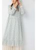 Spring Women's Mori Style Floral Cotton Linen Long Dress with Ruffle Patchwork