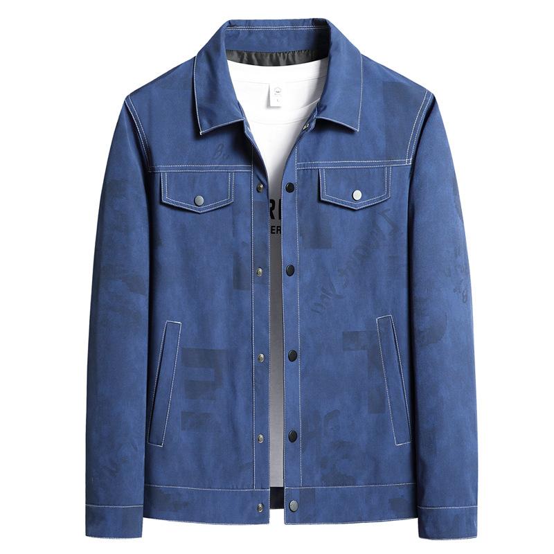 Jacke Herren Neue Herbstmantel Große Größe Koreanische Version des Casual Revers Top Herren
