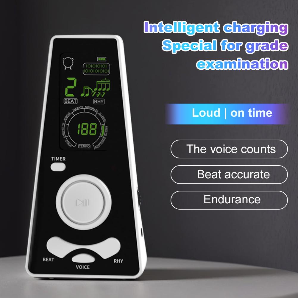 Digital Metronome Volume & Beat Speed Adjustable Electronic Metronome with Timer for Musicians Piano Guitar Violin Instrument