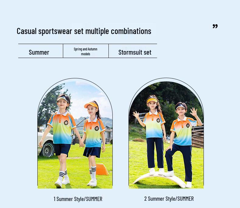 Conjunto de Uniforme Escolar e Esportivo Infantil Três Peças Estilo College