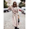 Simple Double-breasted Coat Long-sleeved Lapel Button Woolen Coat Women